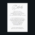 Elegant Minimalistic Black & White Wedding Details Enclosure Card<br><div class="desc">Designed to coordinate with our Romantic Script wedding collection,  this customizable Details card,  features a sweeping script calligraphy text paired with a classy serif font in black. Matching items available.</div>