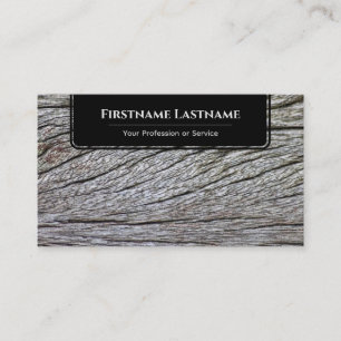 Elegant minimalistic black wooden style wood grain business card