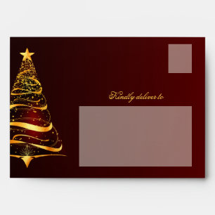 Elegant Minimalistic Christmas tree A7 wedding Envelope