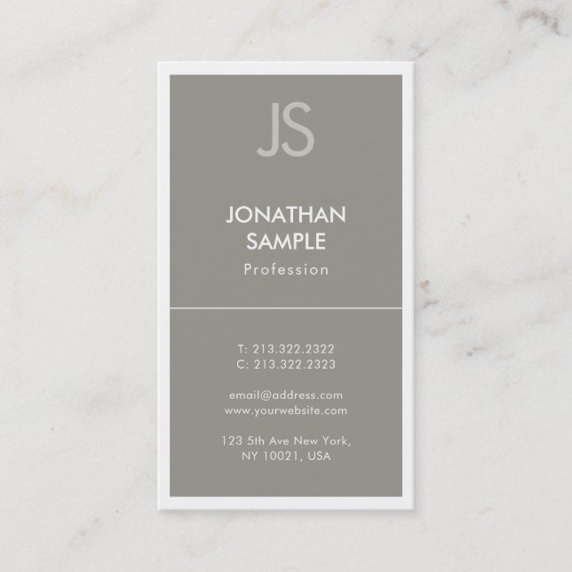 Elegant Minimalistic Design Popular Modern Plain Business Card (Front)