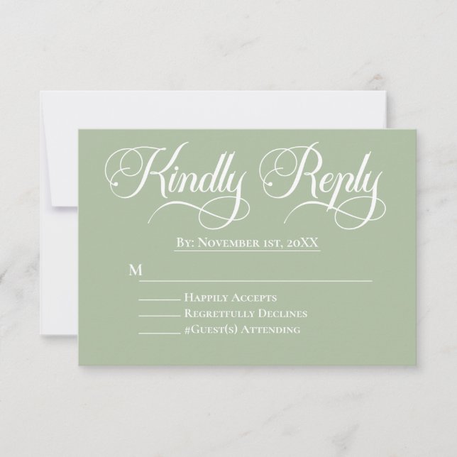 Elegant Minimalistic Islamic Wedding RSVP Card (Front)