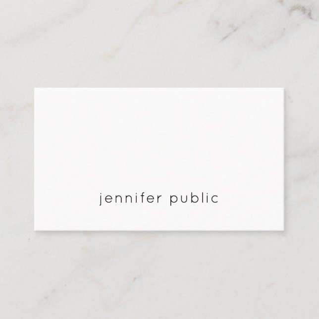 Elegant Minimalistic Modern Professional Top Plain Business Card (Front)