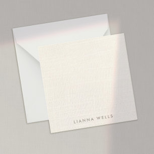 Elegant  Minimalistic Personalized Linen (image)  Card