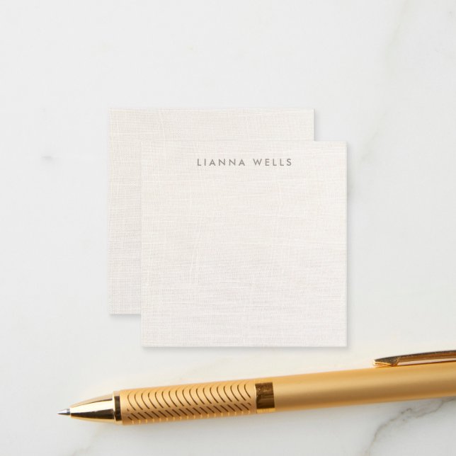 Elegant  Minimalistic Personalized Linen (image)  Enclosure Card (Front/Back In Situ)