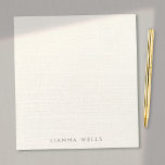 Elegant  Minimalistic Personalized Linen (image)  Notepad<br><div class="desc">Chic stylish minimal design with digital image of ivory linen background .</div>