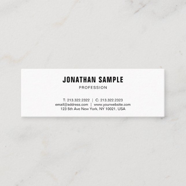 Elegant Minimalistic Professional Design Modern Mini Business Card (Front)