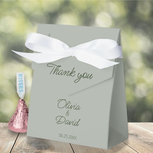 Elegant Minimalistic Sage Green Wedding Favor Box (Creator Uploaded)