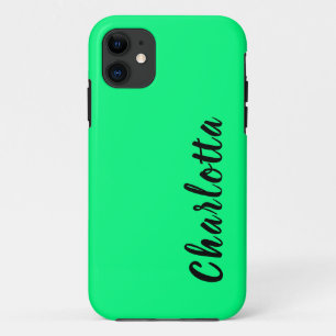 Elegant Minimalistic Solid Neon Spring Green Colou iPhone 11 Case