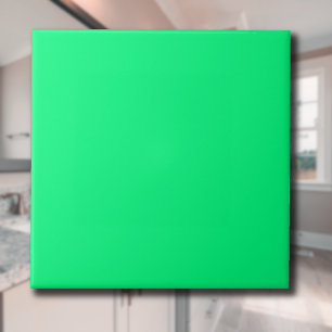 Elegant Minimalistic Solid Neon Spring Green Colou Tile