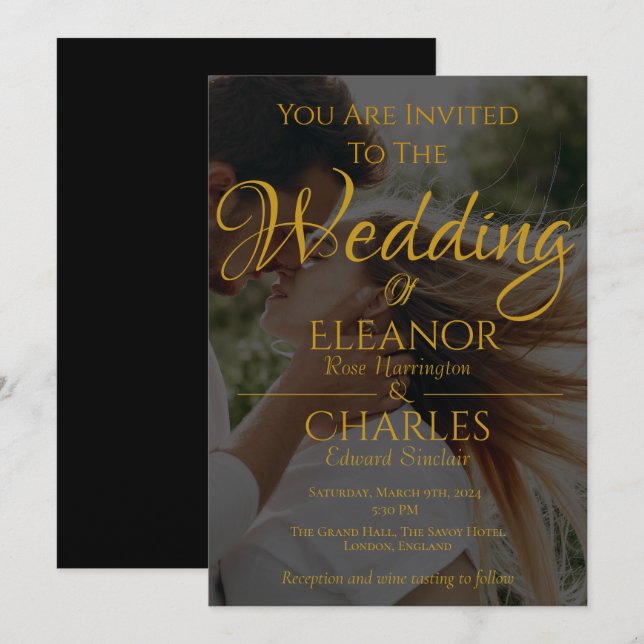 Elegant, Minimalistic Summer Wedding Invitation  (Front/Back)