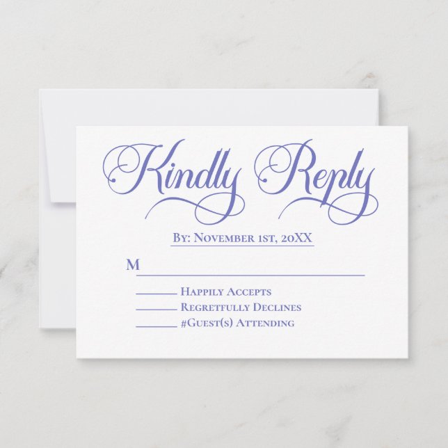 Elegant Minimalistic Wedding RSVP Card (Front)