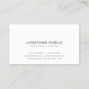 Elegant Minimalistic White Italic Professional Business Card