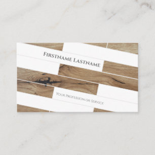 Elegant minimalistic white wooden parquet flooring business card