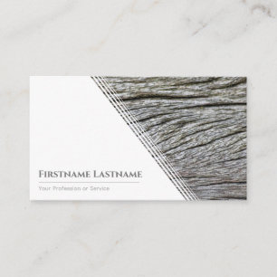 Elegant minimalistic white wooden style gray wood business card