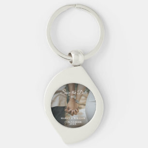 Elegant Minimalst Trendy Save the date Photo gift  Keychain