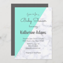 Elegant mint and white marble baby shower