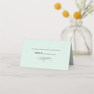 Elegant Mint Black Wedding Table Place Card