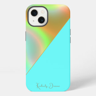 Elegant Mint Gold Holographic Notebook iPhone 13 Case