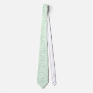 Elegant Mint-Green 2 Floral Damasks Tie