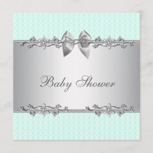 Elegant Mint Green Baby Shower Invitation