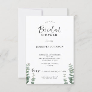 Elegant Mint Green Bridal Shower Invitation