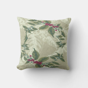 Elegant  Mint Green Floral Greenery Throw Pillow