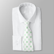 Elegant Mint Green Geometric Star Neck Tie