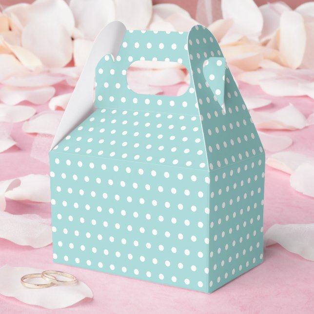 Elegant Mint Green Light Aqua Teal Dotted Pattern Favor Box (Wedding)