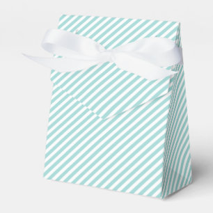 Elegant Mint Green Light Aqua Teal Stripes Pattern Favor Box