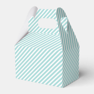 Elegant Mint Green Light Aqua Teal Stripes Pattern Favor Box