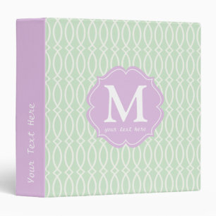 Elegant Mint Green Modern Trellis Personalized Binder