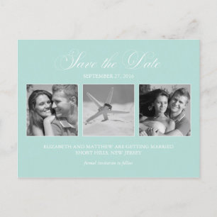 Elegant Mint Green Photo Wedding Save the Date Announcement Postcard