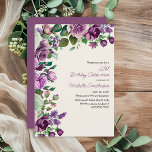 Elegant Mint Green Purple Floral 21st Birthday Invitation<br><div class="desc">Celebrate a milestone in style with this elegant 21st birthday invitation featuring a watercolor floral border in shades of purple, lavender, and soft green. The classic design highlights the party details with graceful typography, making it perfect for a special woman’s 21st birthday celebration. A timeless and sophisticated choice that sets...</div>