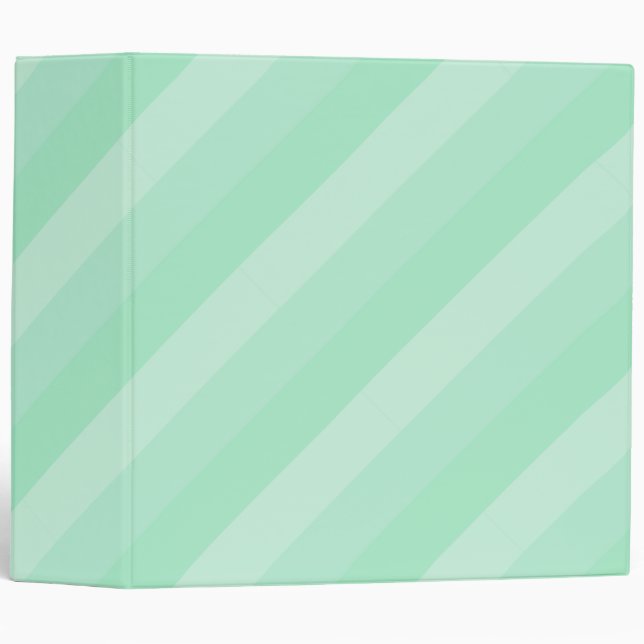 Elegant Mint Green Striped Modern Template Trendy Binder (Front/Spine)