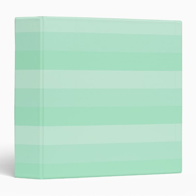 Elegant Mint Green Stripes Modern Template Trendy Binder (Front/Spine)