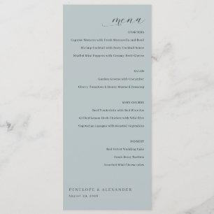 Elegant Mint Minimalist Menu
