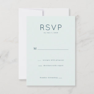 Elegant Mint Minimalist RSVP Card