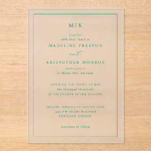 Elegant Mint Minimalist Wedding Invitation