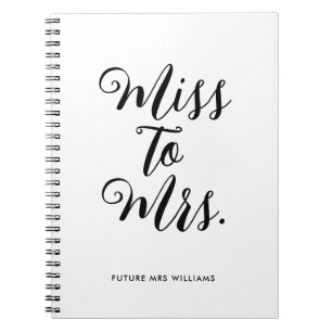Elegant Miss to Mrs Chic Modern Wedding Planner Notebook