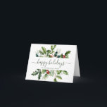 Elegant Mistletoe Christmas Corporate Greeting Holiday Card<br><div class="desc">For further customization,  please click the "customize further" link and use our design tool to modify this template.</div>