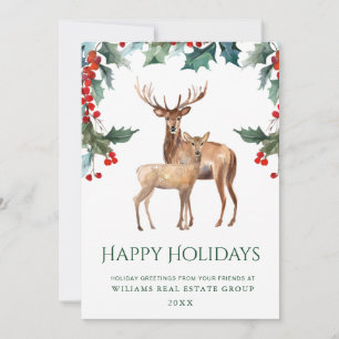 Elegant Mistletoe Dee Christmas Corporate Greeting Holiday Card
