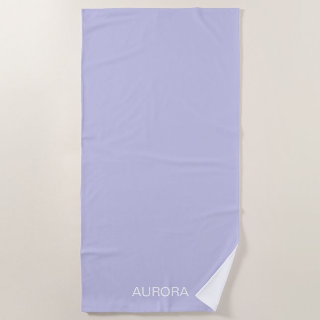 Elegant Misty Lilac Personalized Name -  Beach Towel (Front)