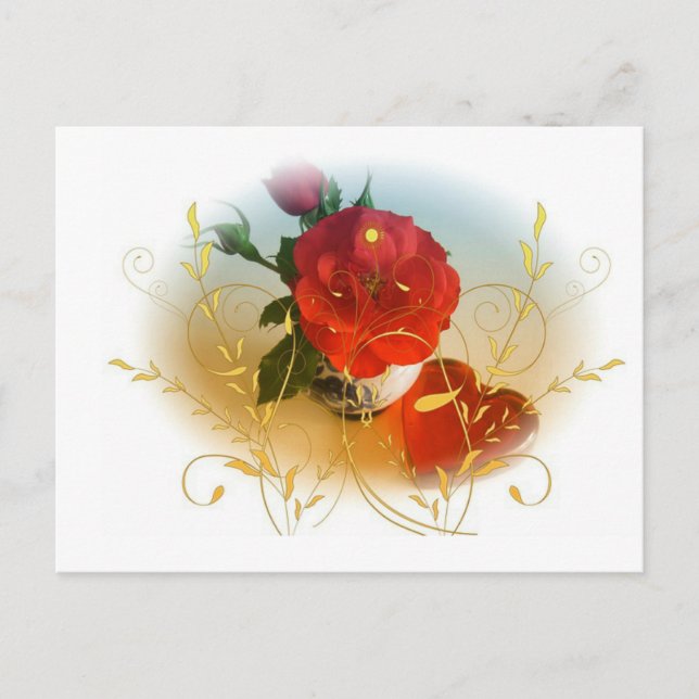 Elegant Misty Rose Postcard (Front)