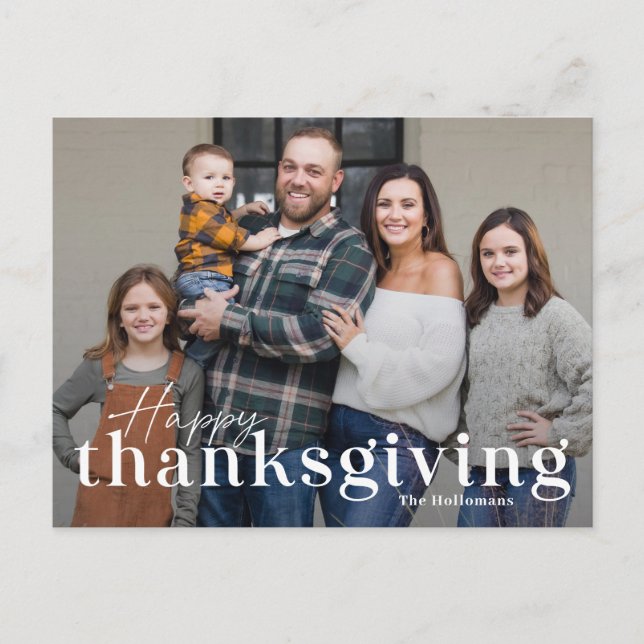 Elegant Mix Thanksgiving Photo Card Postcard (Front)