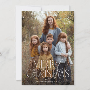 Elegant Mixed Type Full Photo Merry Christmas  Holiday Card