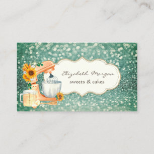Elegant Mixer Sunflowers Bokeh  Business Card