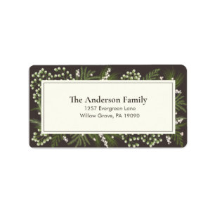 Elegant Mocha Botanical   Return Address Label