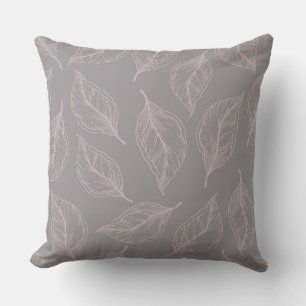  Elegant Mocha Leaf/Cream Accorn Reversibe Pillow