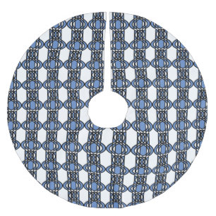 Elegant Mod Blue Abstract Scarab Pattern Brushed Polyester Tree Skirt