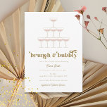 Elegant Mod Champagne Retro Bridal Shower  Invitation<br><div class="desc">Elegant Mod Champagne Retro Bridal Shower Invitation</div>